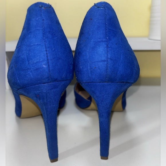 BCBGeneration Size 7.5 Cobalt Blue D’Orsay Pumps Pointed Toe Stiletto Heels - Picture 7 of 11